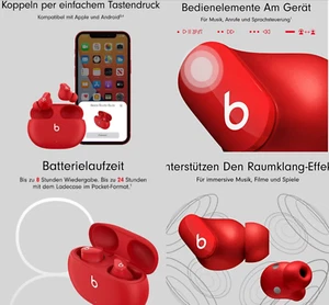 Apple Beats Studio Buds In-Ear Headphones Headset Noise-Cancelling OVP - Picture 1 of 18