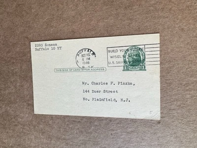 US 1940s Dr CF Pinzka Postal Card (05) +Renown Mathematician  +Math Discussion - Image 1 of 2