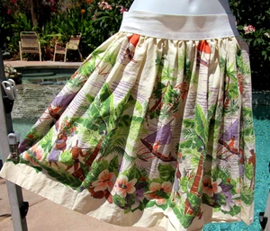 Vintage Volant Rock Tropical S/M 27-32" Elastischer Bund Mehrfarbig 22" L Hawaii - Bild 1 von 5