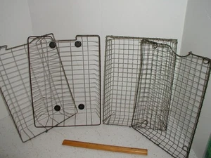 3 Vintage Industrial curly Metal Wire In Out Box Letter Desk Tray Baskets - Picture 1 of 6