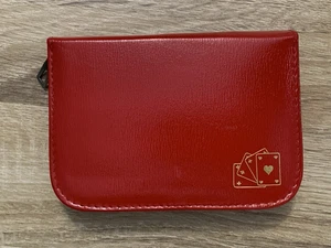 Vintage Spielkarten rot Boden Leder Etui Notenblock Made in Austria - Bild 1 von 13