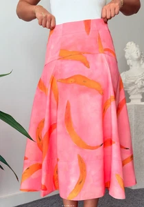 ZARA ZW Collection Banana Printed Flared Midi Skirt Size S 3188/153 Bloggers Fav - Picture 1 of 19