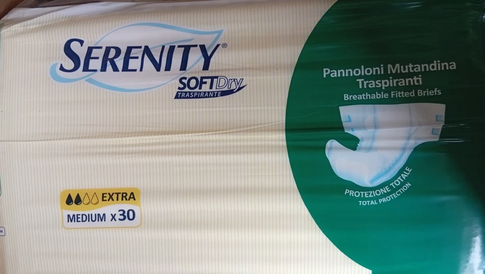120 Pannoloni Mutandina a strappo SERENITY SoftDry EXTRA taglia MEDIUM M 4x30pz - Immagine 1 di 1