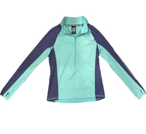 Victorias Secret PINK Pullover Womens Small Green Gray 1/2 Zip Jacket - Picture 1 of 7