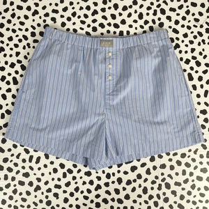 Boxer Corto J.CREW FACTORY NUEVO SIN ETIQUETAS Algodón Popelina Azul y Blanco Rayas PEQUEÑO CA398 - Imagen 1 de 6