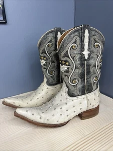 El General Damen-Cowboystiefel Straußenleder spitz zulaufend, Größe 5 EW USA - Bild 1 von 16