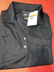 Caymus Vineyards/ Nike Golf shirt. womens Large Embroidered Black Free Ship USA - Picture 1 of 4