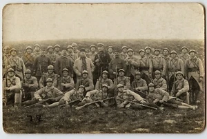 Groupe militaires soldats 1er régiment chasseurs Yonne - Ancienne photo an. 1915 - Picture 1 of 1