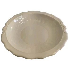 JM Initials Stoneware White Serving Bowl 10” Diameter Round Cookware Soup Salad - Picture 1 of 5