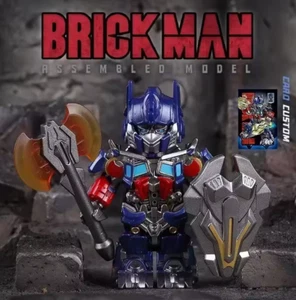 LEGO MECH Brick Man #1 TRANSFORMERS OPTIMUS PRIME Deluxe MiniFig CROMATA PERSONALIZZATA - Foto 1 di 8