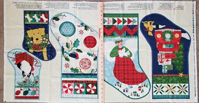 Better Not Pout Christmas Fabric Stocking Panel Nancy Halvorson Benartex #10169 - Image 1 of 4