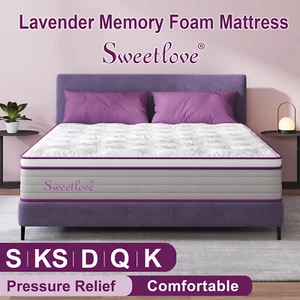 Sweetlove Queen Double King Single Bed Mattress Lavender Memory Foam No Spring - Picture 1 of 16