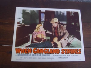Tarjeta de vestíbulo de película de gángsteres WHEN GANGLAND STRIKES #8 1956 muy buena/m estado. - Imagen 1 de 8