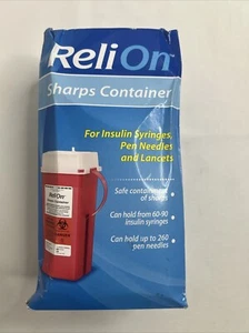 ReliOn Sharps Container For Insulin Syringes, Pen Needles and Lancets - Picture 1 of 6