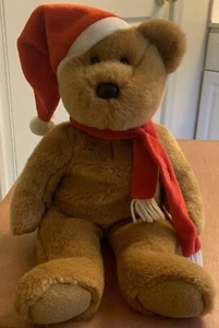 "De colección Ty Beanie Baby Buddy 2001 Navidad Papá Noel Oso de Peluche Sombrero Bufanda Grande 14""" - Imagen 1 de 7