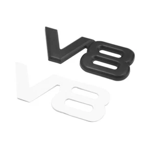 Metall V6 Muster Klebstoff Auto Abzeichen Emblem Aufkleber Dekoration Schwarz - Bild 1 von 1