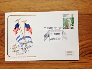 GB Royal Mail USA Bi-Centenary 1976 FDC , Special 1776 Exhibition Greenwich pmk - Picture 1 of 3