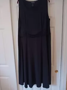 Maggie Barnes ärmelloses langes Etuikleid U-Ausschnitt plissiert Taille schwarz 1X - Bild 1 von 6