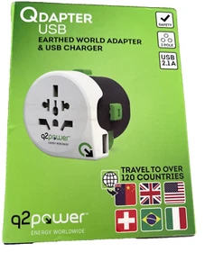 Kopp "Qdapter" USB Welt Adapter Strom Laden Ladegerät Länder 2-polig 3-polig USB - Bild 1 von 4