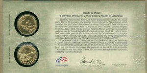 Juego de 2 monedas James K. Polk 2008-D/P $1 acuñado en el primer día de acuñación - Imagen 1 de 1
