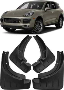 Front & Rear Molded Splash Guards Mud Flaps FOR 2011-2017 PORSCHE CAYENNE - Picture 1 of 10