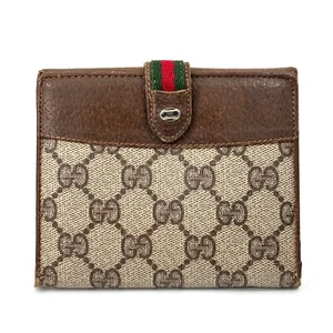 Vintage Gucci Bifold Wallet Sherry Line PVC GG Brown Authentic #343 - Bild 1 von 12