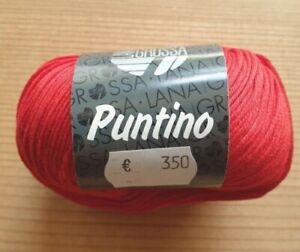 LANA GROSSA Puntino 100 % Baumwolle 50 g in Rot 020 und Lila 033