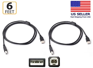 2 PC-6 Fuß USB 2.0 Kabel für Audio-Interface, MIXER, Controller, Tastatur, Amp A B - Bild 1 von 7