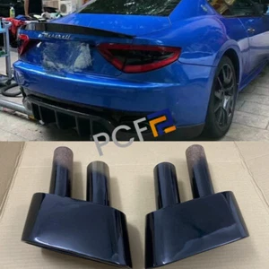 For Maserati GranTurismo GT GTS Gloss Black steel Rear Exhaust Tips Muffler Pipe - Imagen 1 de 11