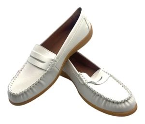 Philma White Loafers Comfy Flats Slip On Shoes Women's UK Size 8 - Picture 1 of 11