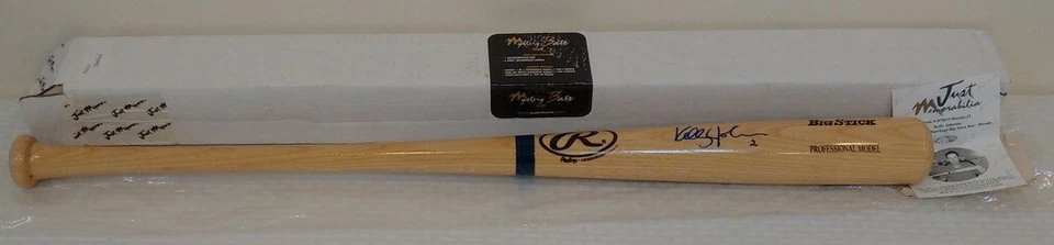 Bate de béisbol autografiado por Kelly Johnson tamaño completo Rawlings Big Stick Foto 1 de 1