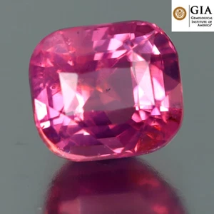 Cojín de 1,06 quilates certificado por GIA (5 x 5 mm) zafiro rosa natural sin calefacción de Sri Lanka - Imagen 1 de 3