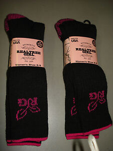 NWT Women's Realtree Girl Merino Wool Blend Socks Size M Black/Pink 4 Pair #364