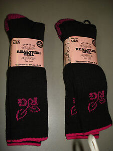 Neu mit Etikett Realtree Mädchen Merinowollmischung Damensocken Größe M schwarz/pink 4 Paar #364