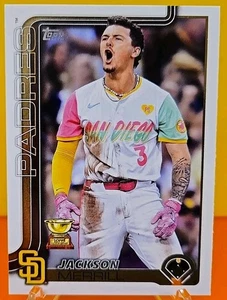 2025 Topps Serie 1 Jackson Merrill #125 Rookie Gold Cup San Diego Padres - Foto 1 di 7