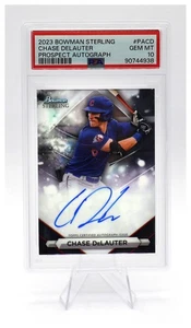 2023 Bowman Sterling Chase DeLauter #PA-CD Prospect On-Card AutoPSA GEM MT 10 - Picture 1 of 2
