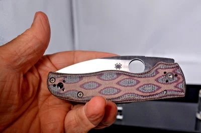 NEW! Spyderco Shaman 10V REC Exclusive  Python Micarta, C229MPY10VP MINT - Image 1 of 4