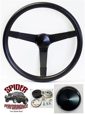 1974-1993 Volkswagen black steering wheel 14 3/4" VINTAGE BLACK - Image 1 of 4