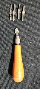 Speedball Woodcarving Tool W/ Interchangeable Chisel Gouge Tips Leather Carving - Picture 1 of 4