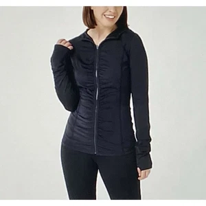 Chaqueta de manga larga Zuda Z-Sol negra con capucha cremallera frontal para mujer talla XX-pequeña XXS - Imagen 1 de 7