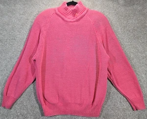 Athentic Forenza Sportswear 90s VTG Sweater Pink Ramie Cotton Pullover Women's L - Picture 1 of 10