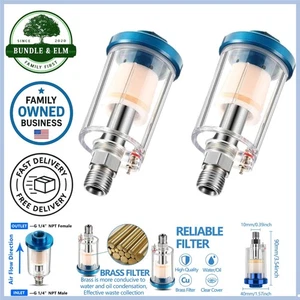 Mini In-Line Air Filter Set Moisture Separator for Compressor Tools Paint Guns - Foto 1 di 9