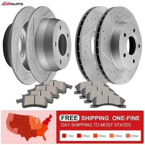 Front Rear Brake Rotors + Ceramic Pads For 1999 - 2003 2004 Jeep Grand Cherokee - Picture 1 of 8