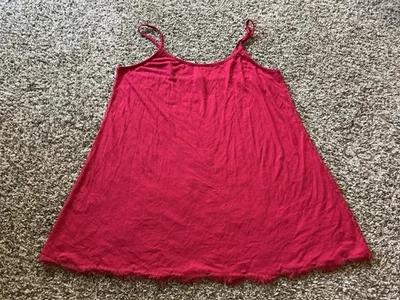 Adore Me Plus Size 2X Red Sleeveless Nightgown Lace Back Sheer EUC - Image 1 of 4