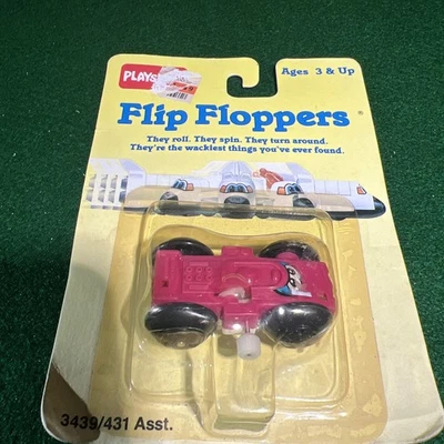 Coche de carreras vintage 1989 Wind Up Playskool Flip Floppers en tarjeta original Foto 1 de 4