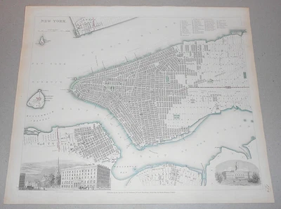 NEW YORK. ORIGINAL SDUK CITY PLAN DATED 1840. MAP. 41 x 35 cms IN VGC - Image 1 of 3