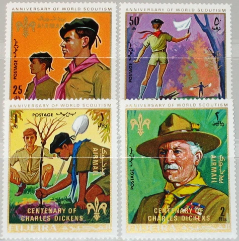 FUJEIRA 1970 517-20 A Boy Scouts Boy Scouts Powell Cent of Dickens Gold Original Packaging MNH Cover
