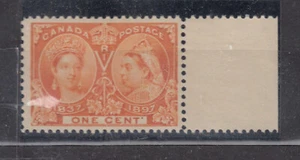 1898 #51 QUEEN VICTORIA 1¢ DIAMOND JUBILEE ISSUE  F-VFNH MARGIN SINGLE - Picture 1 of 2