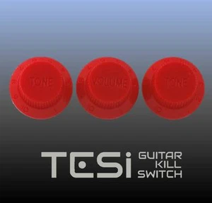 Tesi Stratocaster Knob Set - Red, No Ink - Stealth Red - Picture 1 of 1