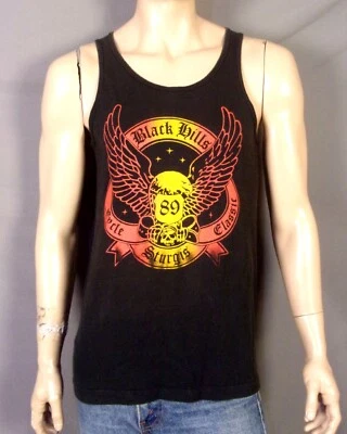 vintage 80s single stitch Sturgis 1989 Black Hills Tank Top T-Shirt Harley USA M - Image 1 of 4